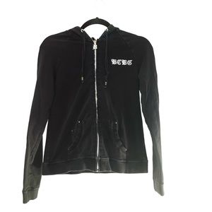 BCBG Bedazzled Zip Up Hoodie